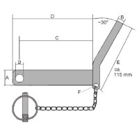 Oberlenkerbolzen Kat.2 Ø25, Nutzlänge 125mm