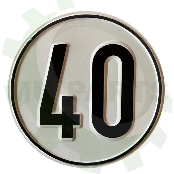 40 km/h Geschwindigkeitsschild Blech geprägt/foliert